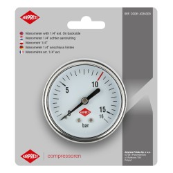 Manometr 63 mm 1/4" 0-16 bar - przyłącze tylne