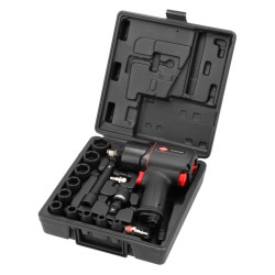 Klucz udarowy pneumatyczny 1/2" + nasadki udarowe (10 sztuk) - zestaw mechanika