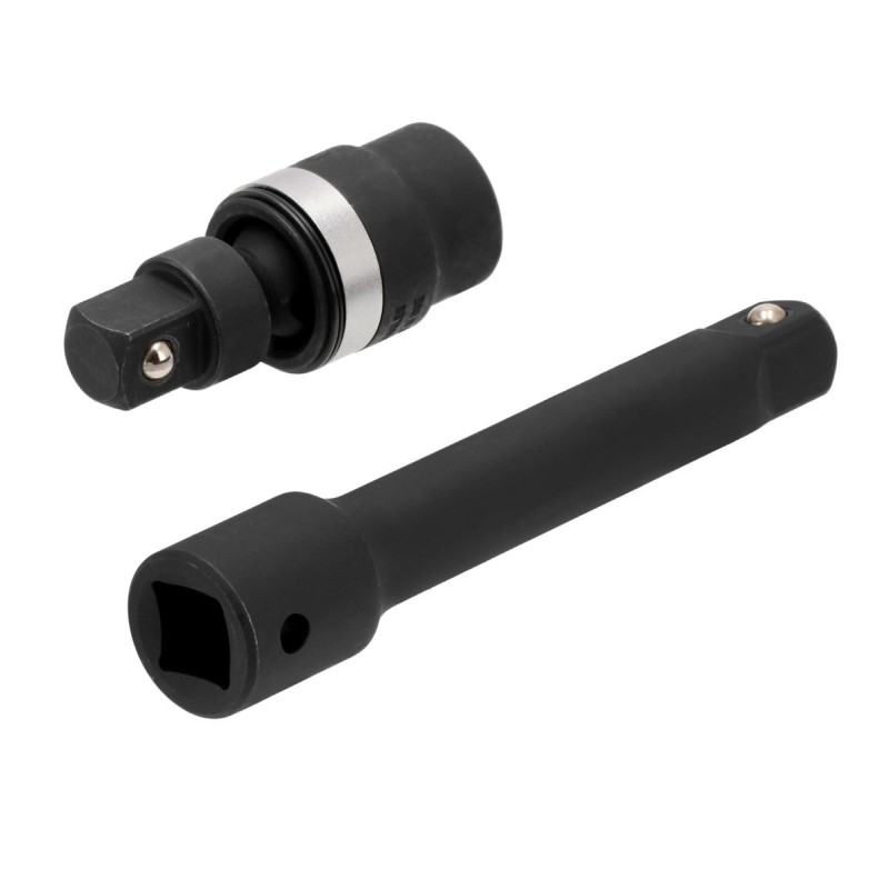 Klucz udarowy pneumatyczny 1/2" + nasadki udarowe (10 sztuk) - zestaw mechanika