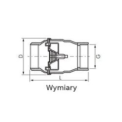 Zawór zwrotny NPT 1-1/4", PN 16, wersja lekka, stal nierdzewna 1.4401