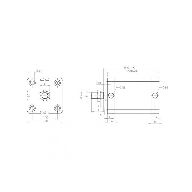 SIŁOWNIK ISO 21287 FI32/80 Z MAGNESEM KOMPAKT G.ZEW