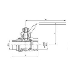 Zawór kulowy 2-częściowy, wkręcany R 1/2 GZ/Rp 1/2 GW, stal nierdzewna (AISI304/316)