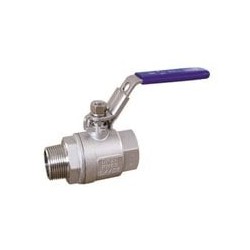 Zawór kulowy 2-częściowy, wkręcany R 1/2 GZ/Rp 1/2 GW, stal nierdzewna (AISI304/316)