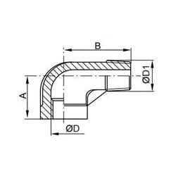 Kolano gwintowane 90 stopni Rp 1/8 GW/R 1/8 GZ, stal nierdzewna (AISI316)