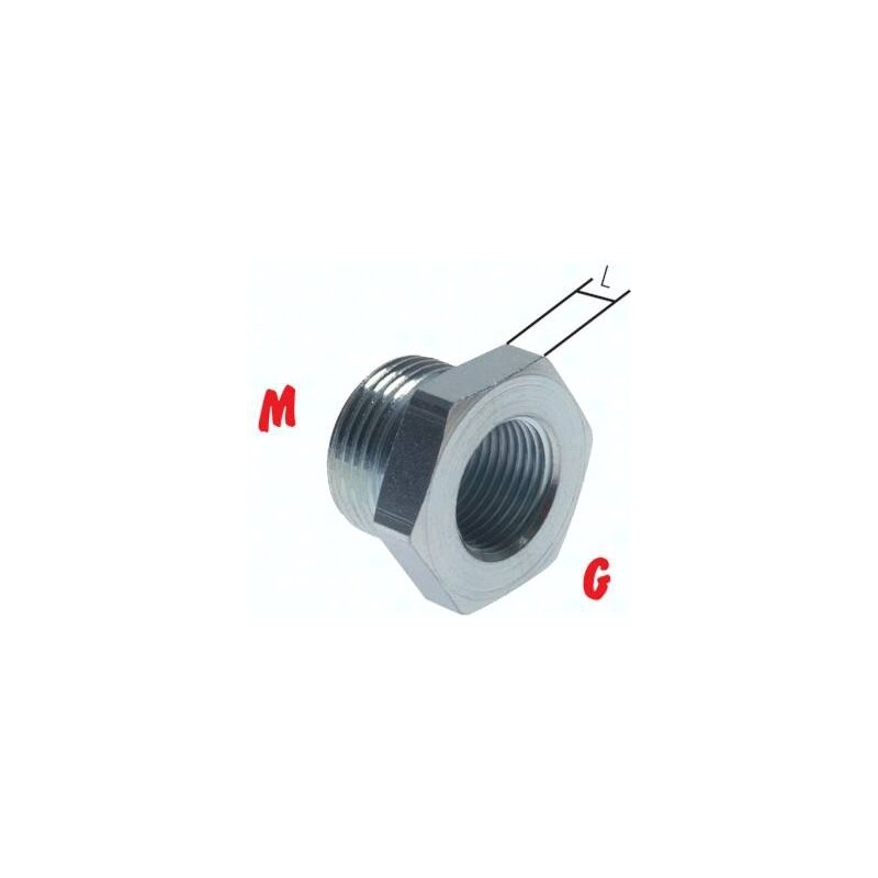 Złączka redukcyjna M22x1,5GZ-G1/2(GW), stal ocynkowana
