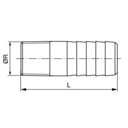 Sztucer gwintowany R 1/2 GZ, stal nierdzewna (AISI316)