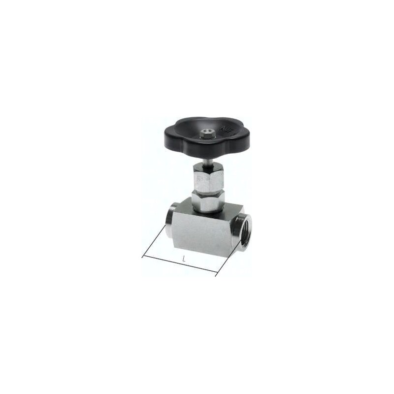 Zawór odcinający iglicowy hydrauliczny G 1-1/2", PN120, stal nierdzewna 1.4571