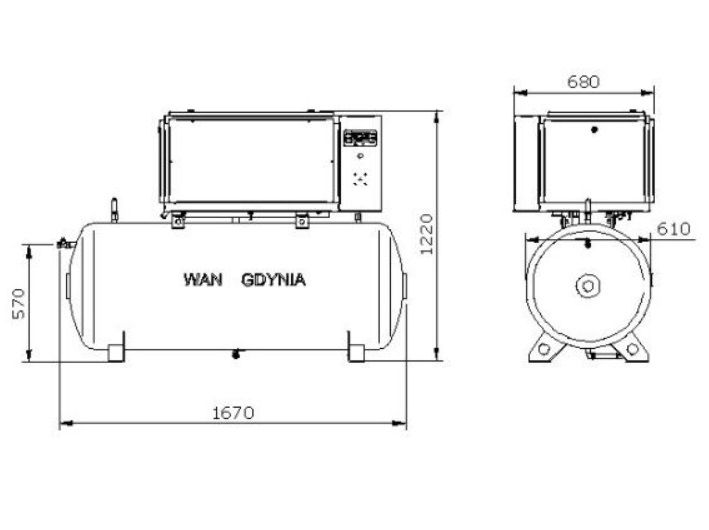 Kompresor Śrubowy WAN NK 30b/os 5,5 kW 8 Bar